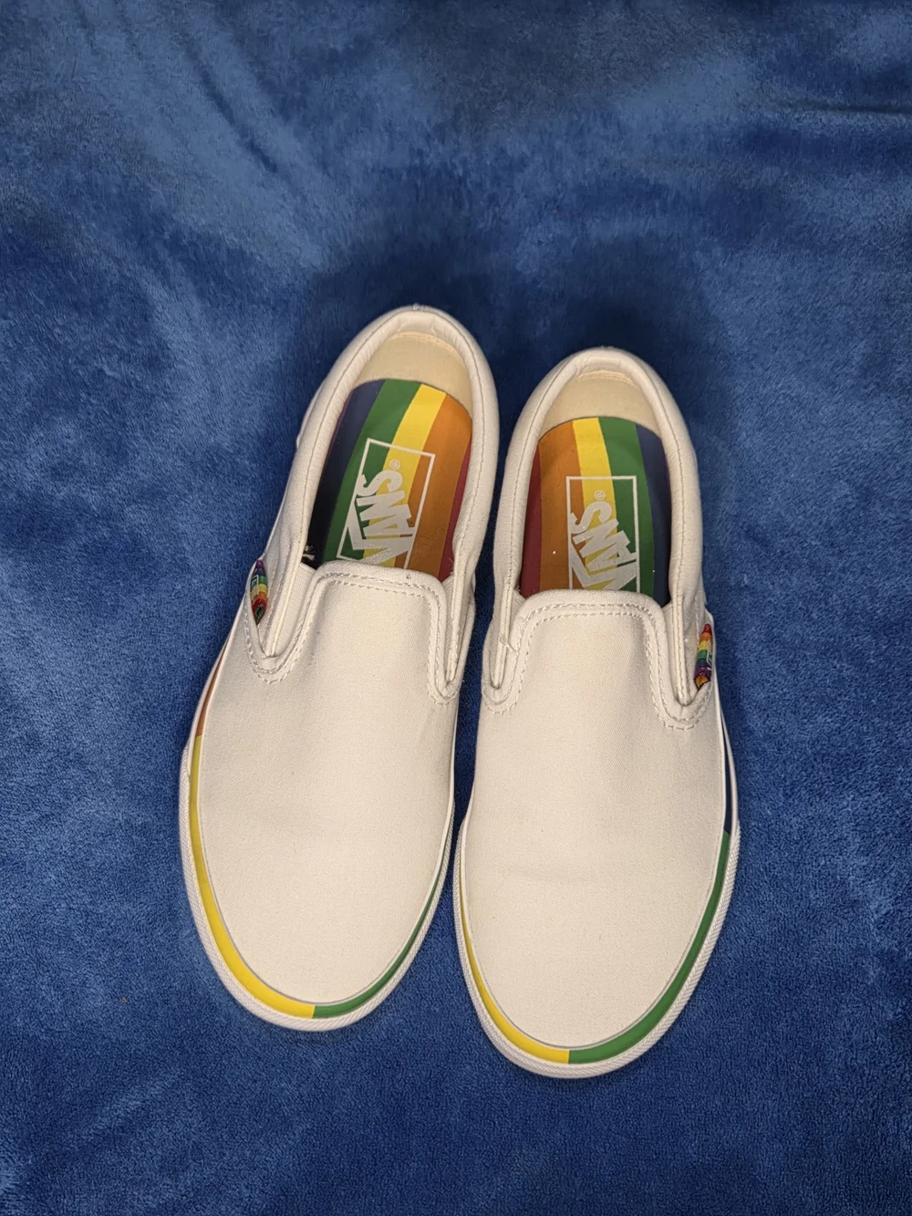 Vans White Slip-On Sneakers Pride Edition